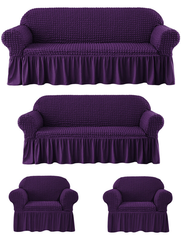 Dark purple sofa cover set